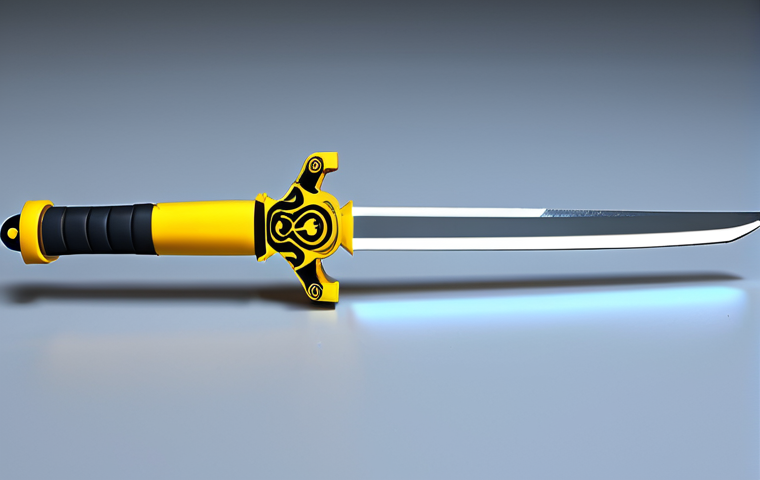3D Printed Ninjago Sword**

"A child holding a custom-designed Ninjago sword created with 3D printing. The sword has a unique blade shape and a personalized handle with their name. The sword is brightly colored. They are in a brightly lit workshop. Fully clothed, appropriate attire, safe for work, perfect anatomy, natural proportions, high quality 3D render, professional lighting, family-friendly."

**