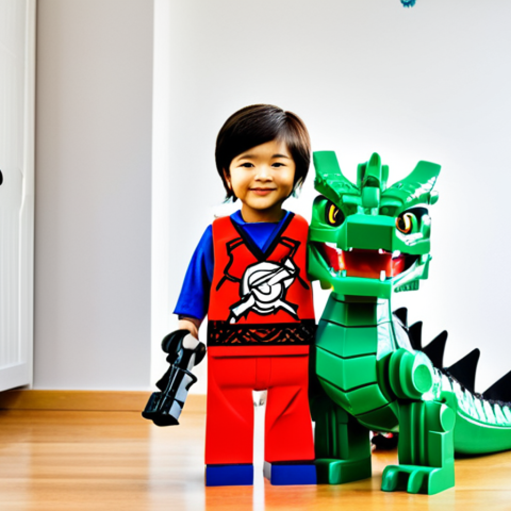 닌자고 코스프레 대회 참가법 - **

"A young girl, fully clothed in a modest, colourful Ninjago-themed outfit, posing with a LEGO Ni...